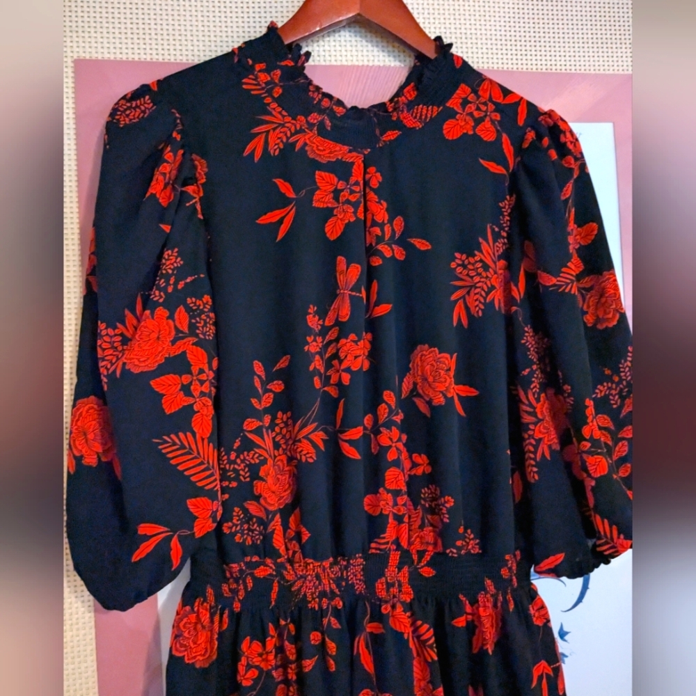 Nanette Lepore Red Floral dress US 8